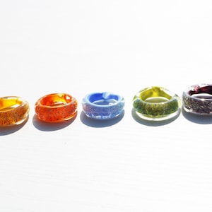 Murano BAND ring-SMALL glass rings- BAND ring-Stackable rings Lampwork ring--glass ring-Anello in vetro-Bague en verre -5 Colors