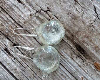 Bubble glass earrings-Blown glass earrings-Murano glass earrings-Dangle earrings-orecchini vetro-Ohhringen-gift-sterling silver