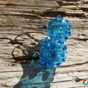 Bubbleglasörhängen-Glasörhängen-Muranoglasörhängen-Boucles d'oreilles en verre-Pendientes de cristal-Orecchini soffiati-7 färger acqua