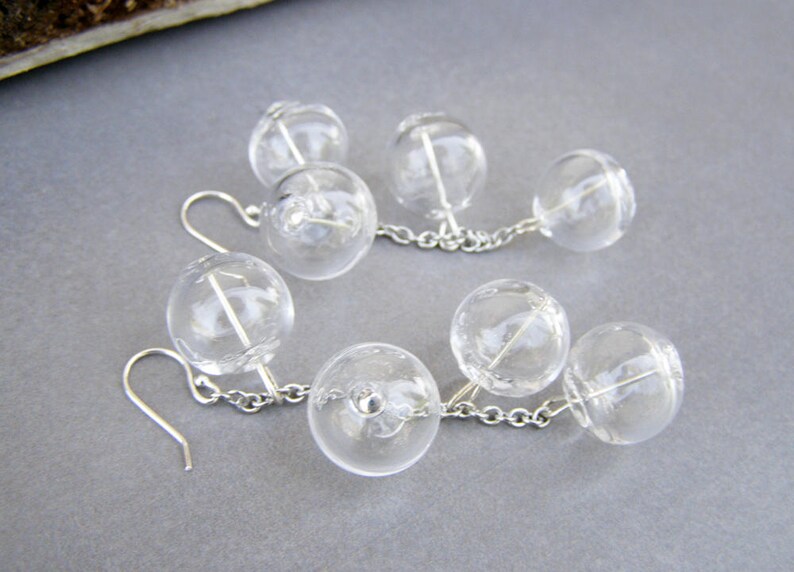 Bubble Glass Dangle Earrings Blown Glass Earrings Glass | Etsy