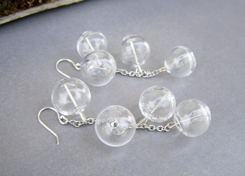 Bubble Glass Dangle Earrings Blown Glass Earrings Glass Etsy