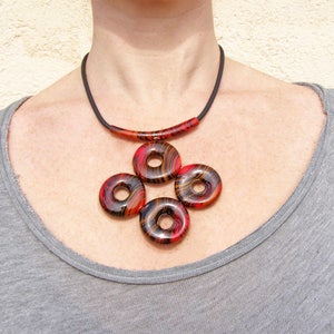 Ketting van muranoglas-minimalistische glazen ketting-lampwerk glazen ketting-cristalhals-collier en verre-exclusief ontwerp van CSG