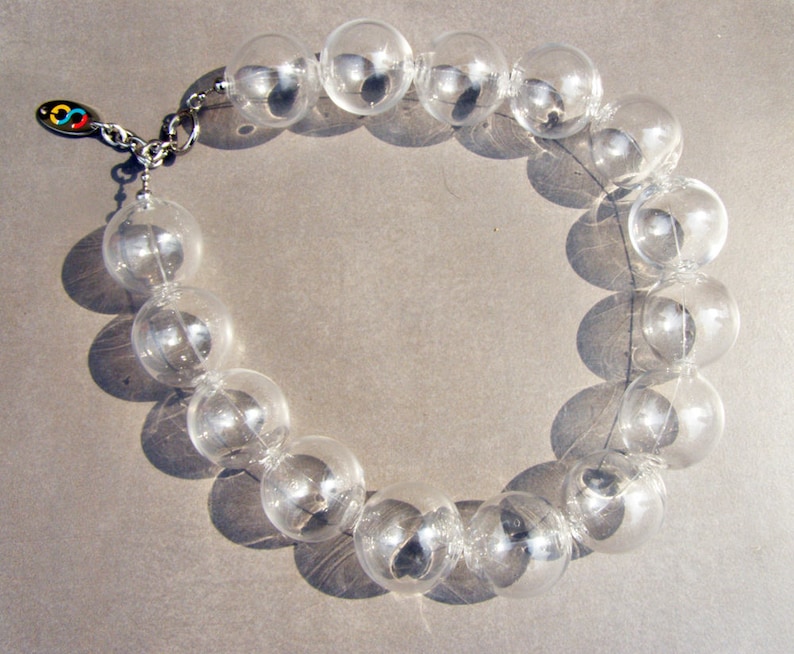 Glass Bubble Bead Necklaceglass Necklaceblown Bead Etsy
