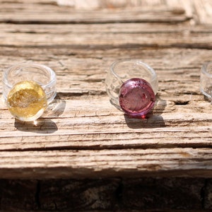 Murano glass ring-Glass rings- Lampwork ring- Glass jewellery-Venetian glass ring-Anello in vetro-Small glass rings- Bague en verre-4 COLORS