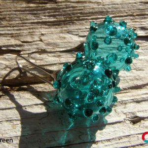 Bubble glass earrings-Glass earrings-Murano glass earrings-Boucles d&#39;oreilles en verre-Pendientes de cristal-Orecchini soffiati-7 colors
