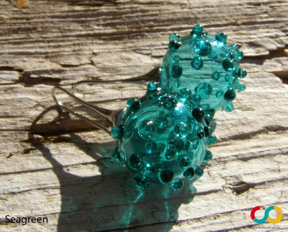 Bubble glass earrings-Glass earrings-Murano glass earrings-Boucles d'oreilles en verre-Pendientes de cristal-Orecchini soffiati-7 colors
