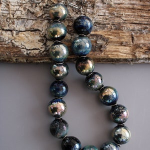 Bubble glass necklace- Murano necklace-statement necklace-Collier en verre-collana di vetro-Space effect necklace