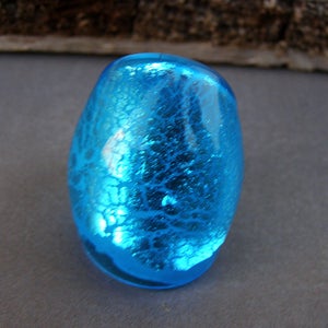 Murano glass ring-Lampwork ring-Venetian glass jewelry-glass ring-blue glass ring-Anello in vetro-Bague en verre