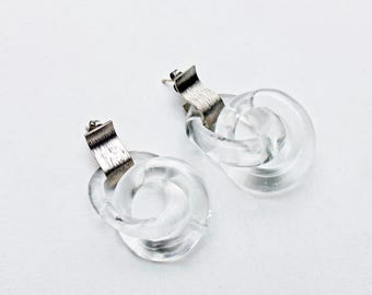 Minimalist glass earrings-Stylish glass earrings-Round drop earrings