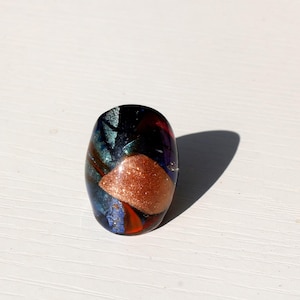 UNIQUE RING- Murano glass ring-Lampwork ring-Venetian glass jewelry-glass ring- glass ring-Anello in vetro-Bague en verre-SIZE 7