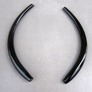 Lampwork glass tubes-set of 2 black