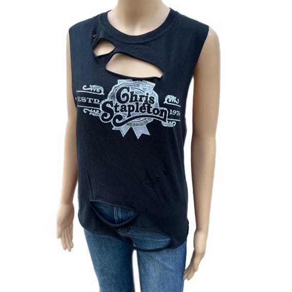 Chris Stapleton T-Shirt - Custom Distressed - Cro… - image 2