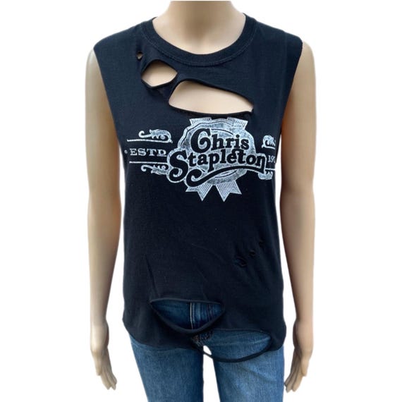 Chris Stapleton T-Shirt - Custom Distressed - Cro… - image 1