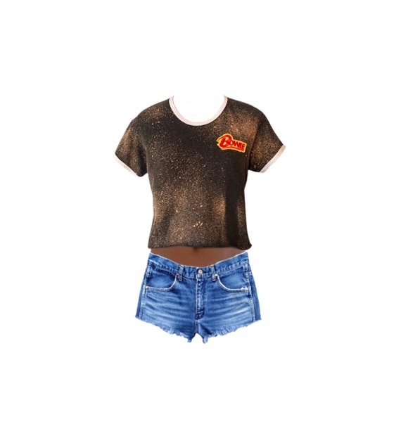 David Bowie | Band Tee | Cropped Tshirt | Bleached