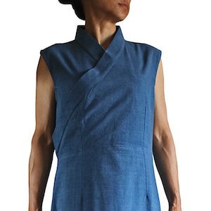 ChomThong Hand Woven Cotton Tibetan Chupa Style Sleeveless Dress (DFS-039)
