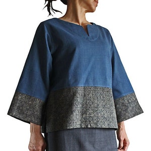 ChomThong Hand Woven Cotton Blouse with Hmong Batik  (BFS-101)