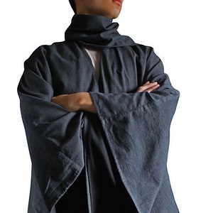 ChomThong Hand Woven Cotton Komuso Style Cloak Coat (JFS-110)