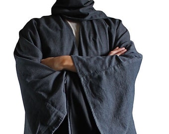 ChomThong Hand Woven Cotton Komuso Style Cloak Coat (JFS-110) No Extra Customs Fees to US(DDP Shipping)