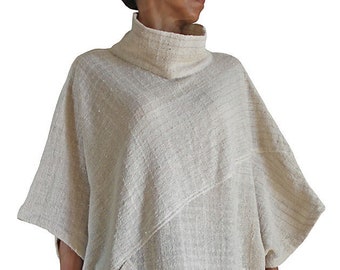 Hand Woven Cotton Loose Tunic with Raised Collar (BFS-068)