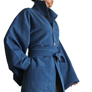 ChomThong Hand Woven Cotton Japanese Kimono Robe Style Coat (JFS-115)
