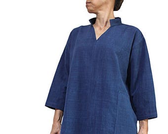 ChomThong Hand Woven Cotton Skipper Collar Tunic  (BFS-162)