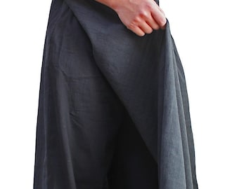 ChomThong Hand Woven Cotton Skirt Over Pants  (PFS-045-01) No Extra Customs Fees to US(DDP Shipping)