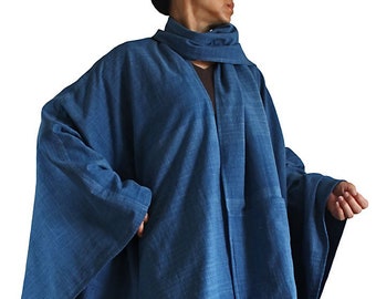 ChomThong Hand Woven Cotton Komuso Style Cloak Coat (JFS-110)