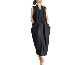 ChomThong Hand Woven Cotton Sleeveless Big Pocket Dress (DOO-001-01)