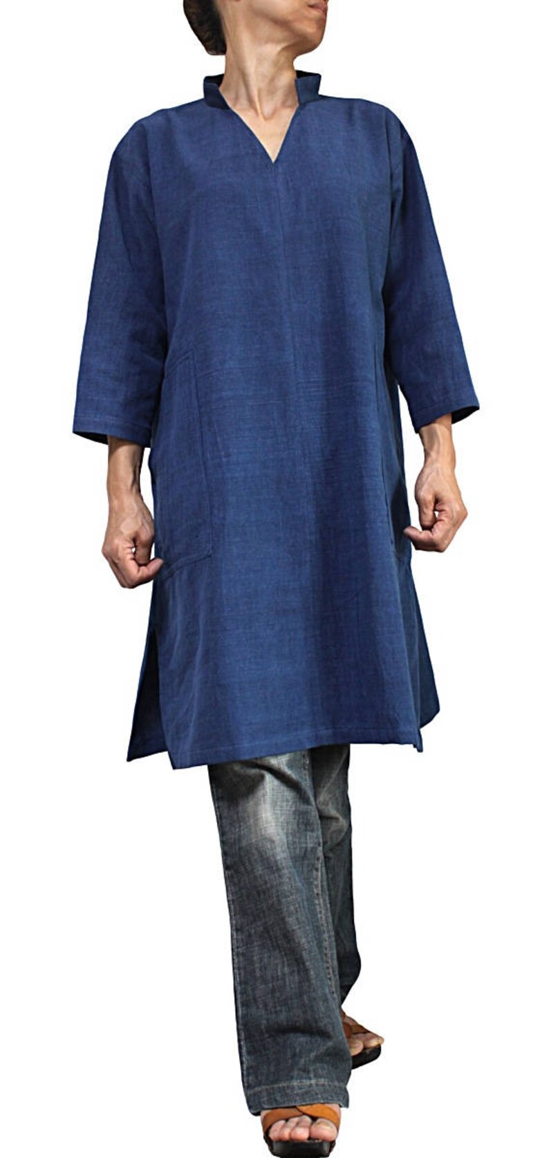 ChomThong Hand Woven Cotton Skipper Collar Tunic BFS-162-03