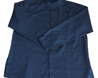 Hemp Banded Collar Shirt (BFS-006) - Etsy