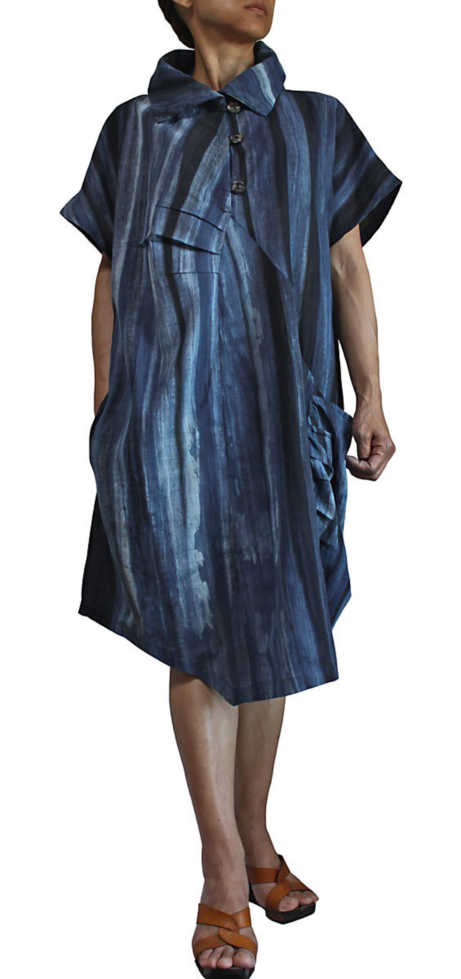 Textured Elegance Tunic Set- Indigo