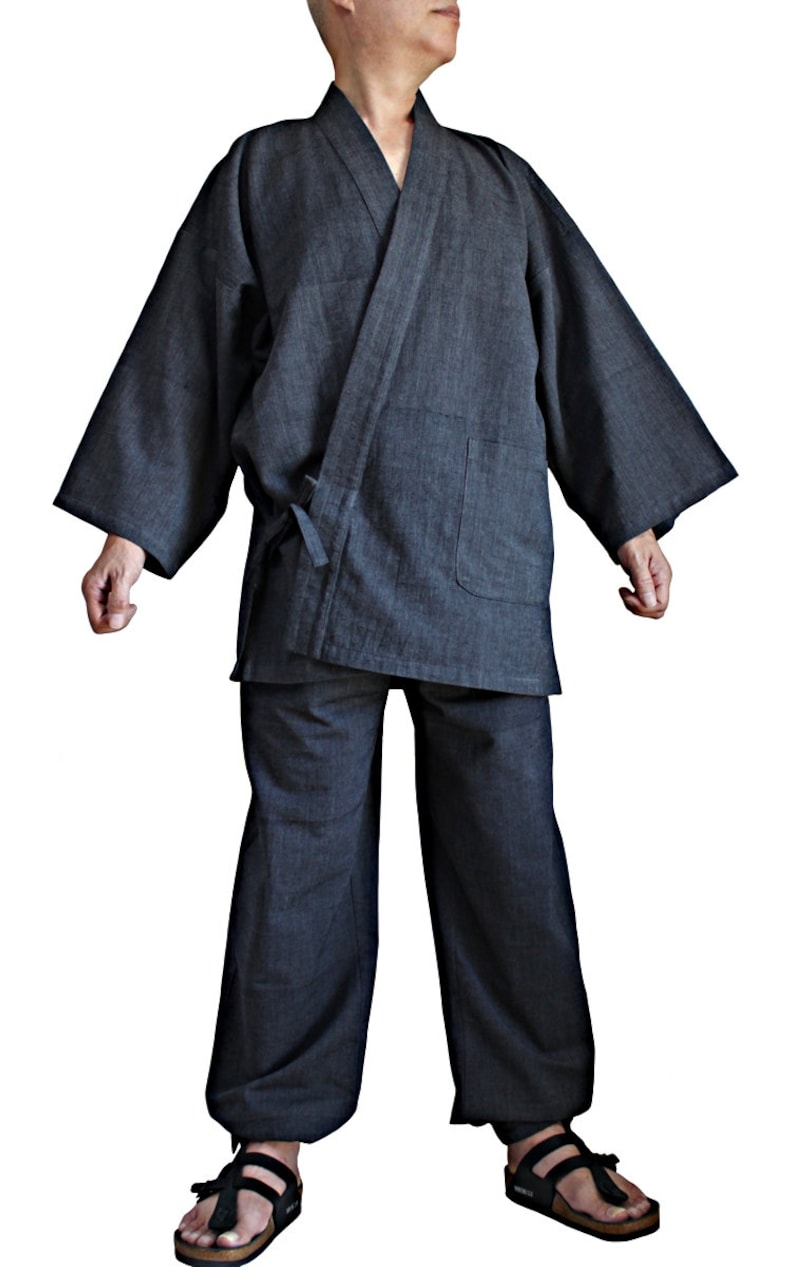 ChomThong Handvävda bomullsmunkarbetsdräkter / Japansk kimono Samue Set (DFS-066) Inga extra tullavgifter till USA (DDP-frakt) bild 8