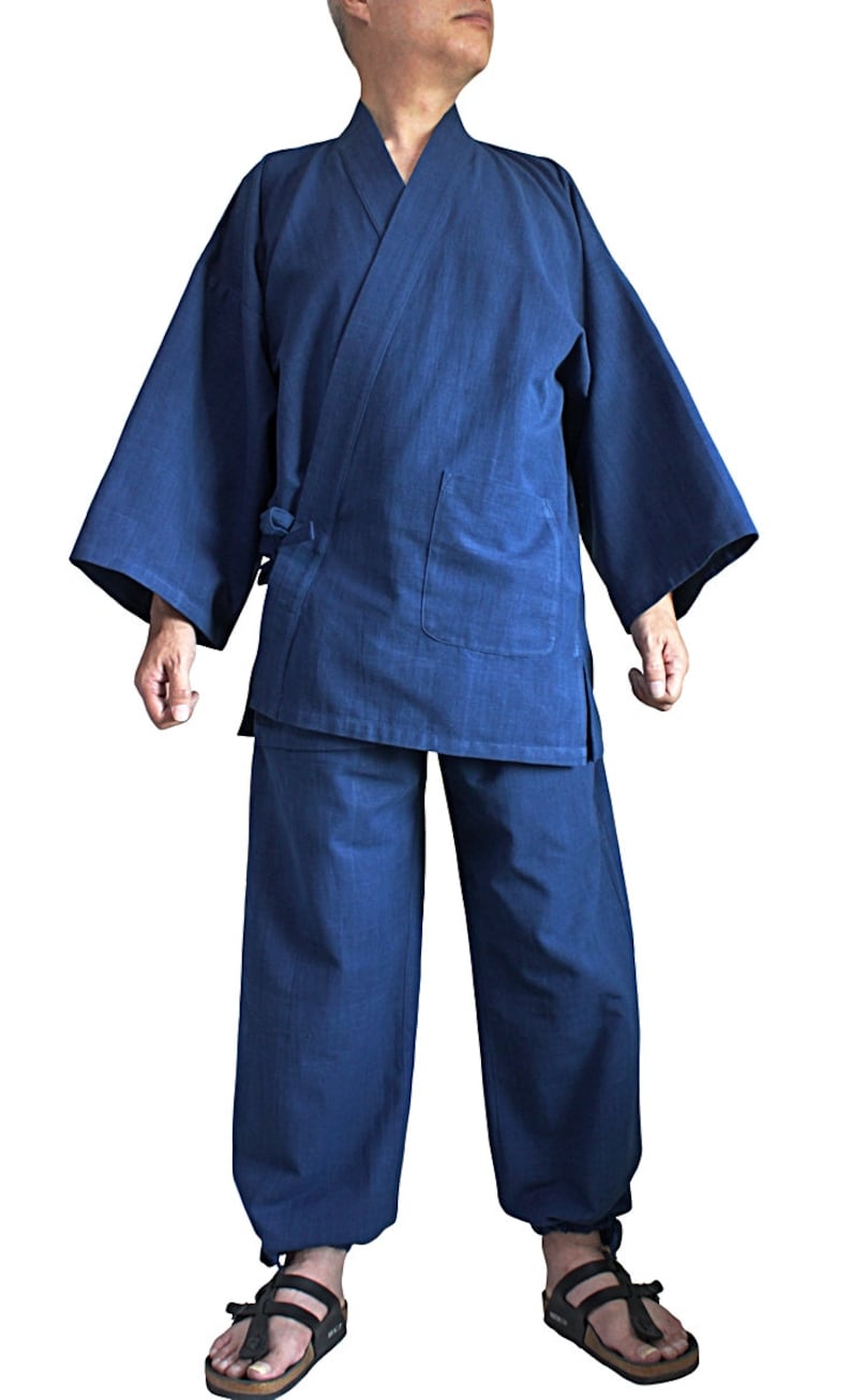 ChomThong Handvävda bomullsmunkarbetsdräkter / Japansk kimono Samue Set (DFS-066) Inga extra tullavgifter till USA (DDP-frakt) bild 3