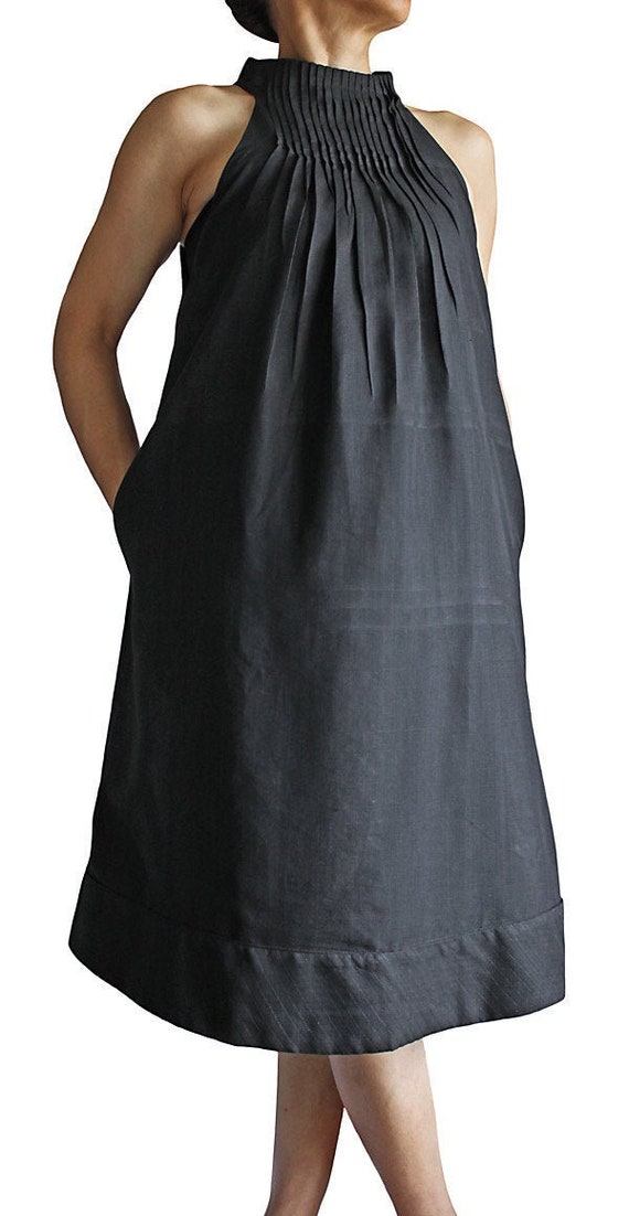 Mix Burmese Silk Pin Tuck Sleeveless Dress DNN-053-01 - Etsy