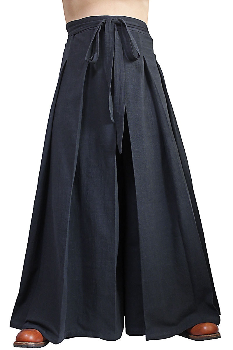 two tuck belt hakama wide slacks ブラック系 M two tuck belt 'hakama' wide slacks / ツータックベルト“ハカマ