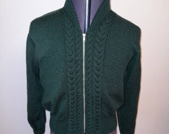 Mens 50s Mid Century Replica Handknitted Cardigan - made from original pattern