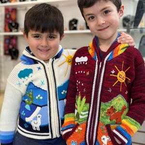 Peruvian embroidered children sweaters and jackets