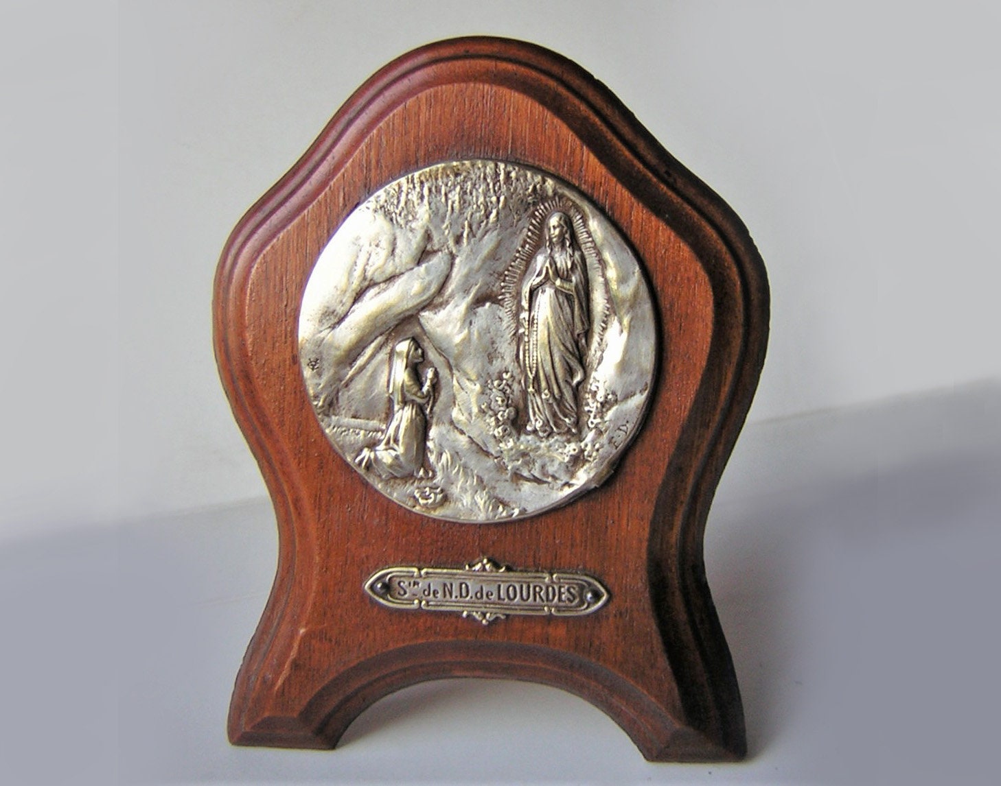 Vierge Marie /Notre Dame de Lourdes et Sainte Bernadette , Ancien Petit Cadre/Tableau Religieux, Ima