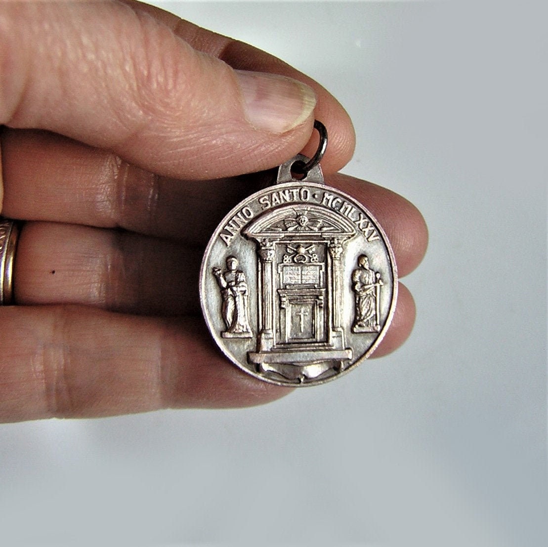 1975, Grande Médaille Religieuse Ancienne, Année Sainte, Jubilé, Pape Paul Vi, 3 cm