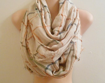 Plaid Infinity Scarf: Lightweight Fashion Scarf