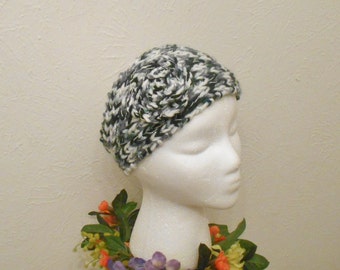 Crochet Headband: Woman's Hippie Head Wrap with Flower
