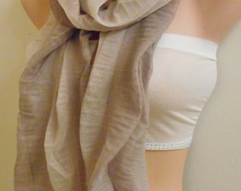 Coffee Jersey Knit Infinity Scarf: Silky Fashion Shawl