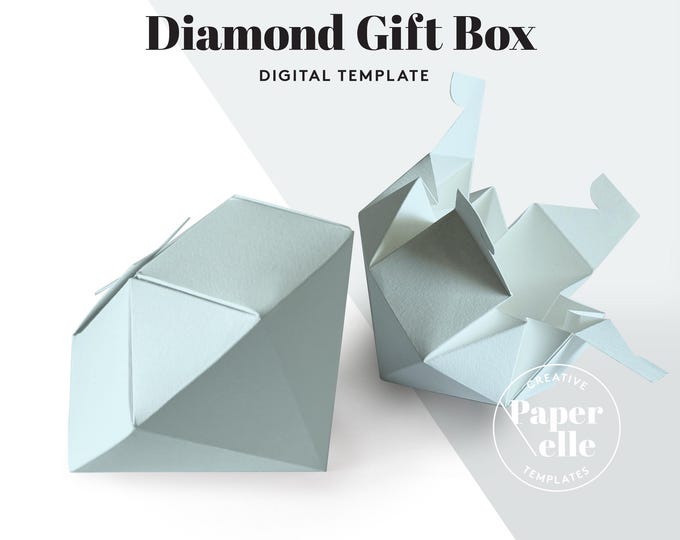 Diamond Gift Box Template: DIY Gemstone Packaging (SVG, PDF) - Etsy