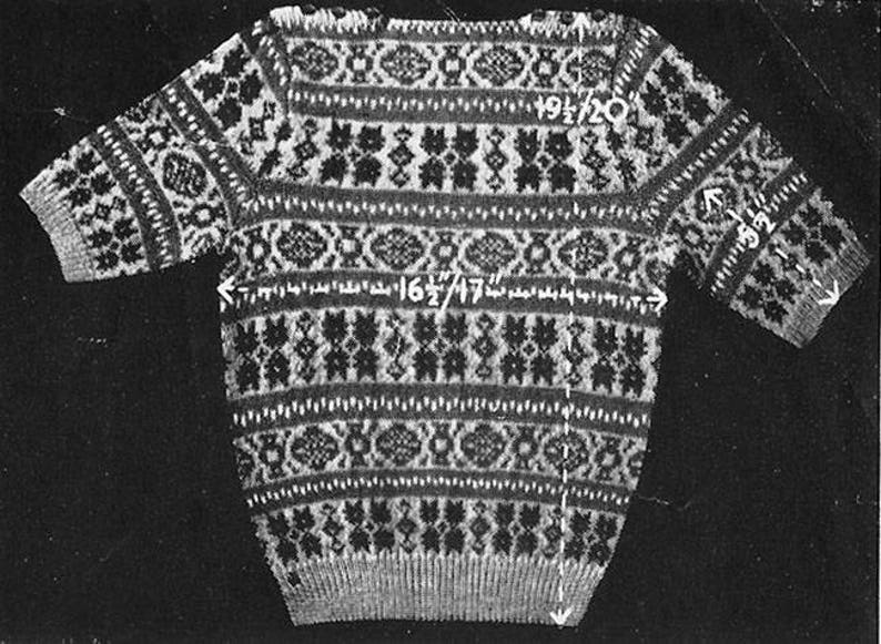 1940s Knitting Pattern for Womens Fair Isle Jumper La Laine Dasha Digital PDF image 2