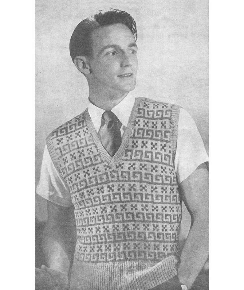 1940s Knitting Pattern for Mens Fair Isle Pullover / Sweater | Etsy