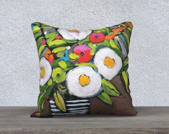 Flower Pillow Etsy