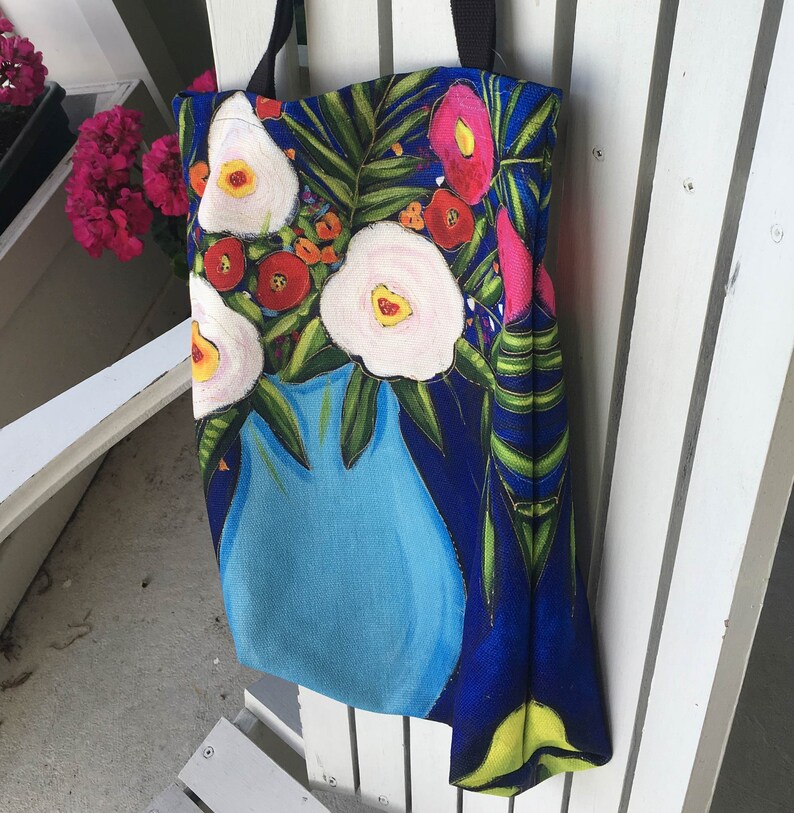 Market bag Tote bag floral yoga bag, shopping bag Canvas bag