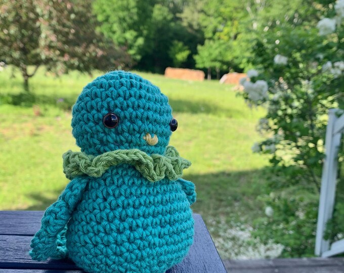 Plush bird handmade crochet amigurumi toy blue bird