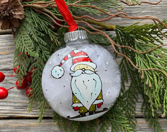 Christmas ball ornement hand painted Santa Claus