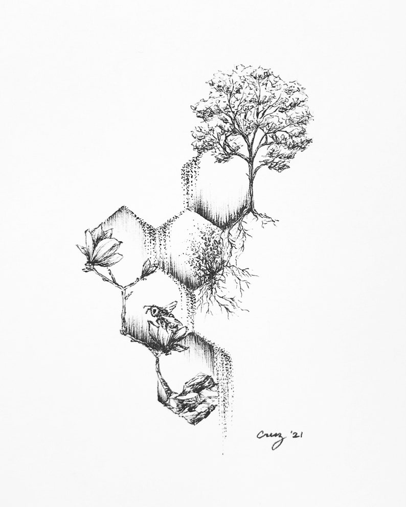 Art Drawing Tutorial From Teacher How to Draw Nature Tiny Etsy